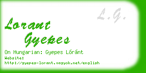 lorant gyepes business card